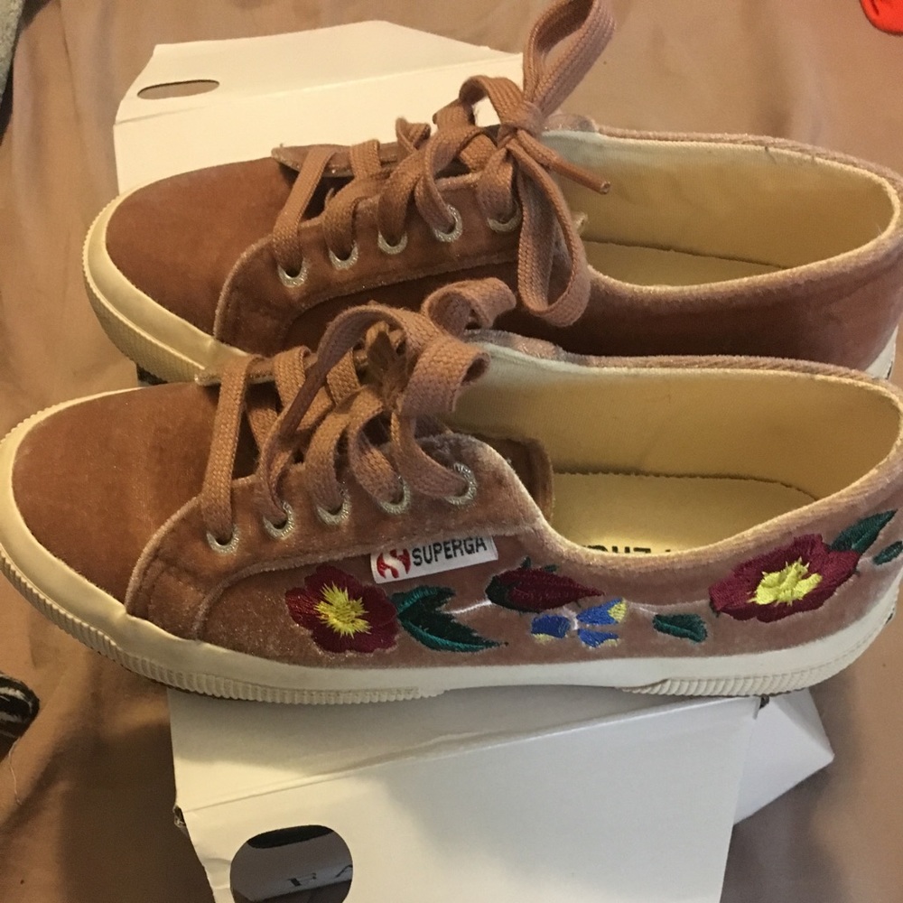 Superga embroidered velvet sneaks 36 (6)